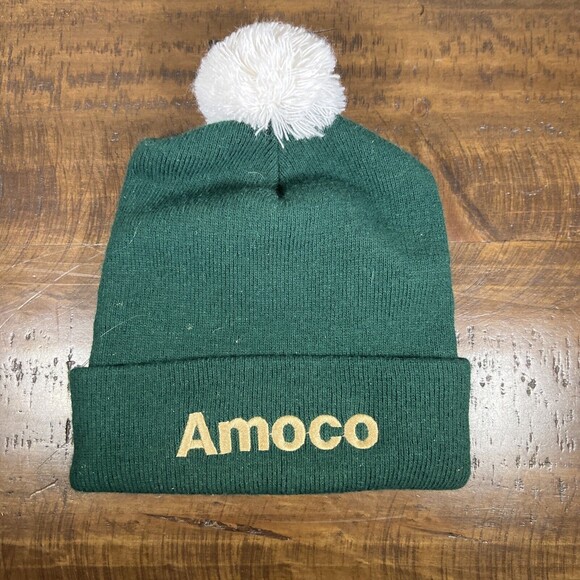 Vintage Amoco winter hat logo stocking knit cap benie snow - Picture 1 of 3